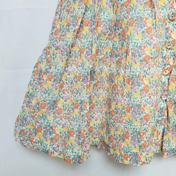 𝅺Free People Cottage Core Floral Button  Front Skirt Mini 4 - Picture 9 of 11